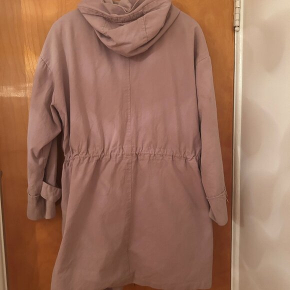 Manteau parka mauve à capuche - Purple hooded parka coat - Picture 2 of 4